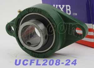 1 1/2" inch Bore Bearing UCFL208-24 + 2 Bolts Flanged Housing Mounted Bearings - VXB Ball Bearings