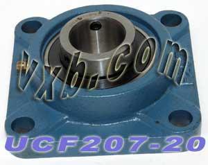 1 1/4 Bearing UCF-207-20 + Square Flanged Housing Mounted Bearings - VXB Ball Bearings