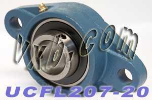 1 1/4 Bearing UCFL-207-20 + 2 Bolts Flanged Housing Mounted Bearings - VXB Ball Bearings