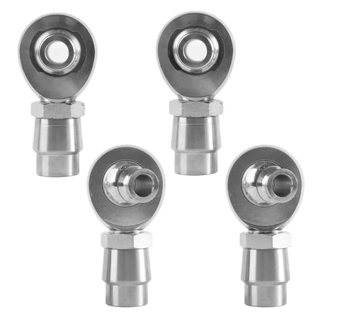 2 Pair 1.25 Heim Joints Rod End Kit with Right & Left Hand Threads, showing chromoly joints, adapters, and spacers for steering suspension