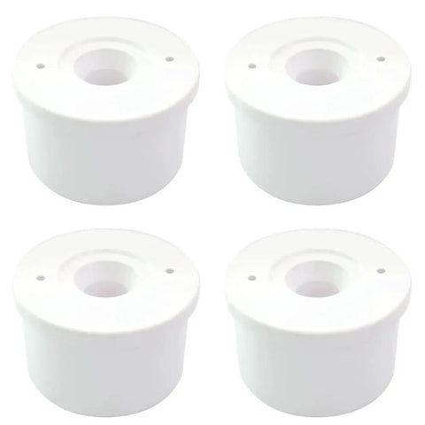 1-1/4 Inch Caster Fitting Insert For Furniture Grade Caster Connections Pack Of 4 High Gloss PVC Material Inside Diameter 1.660 Inches