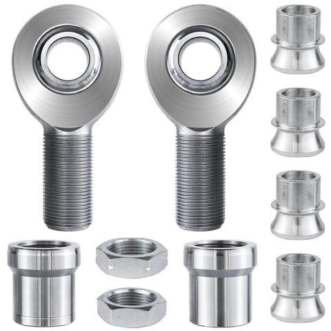 1.25'' Heim Joint Rod End Kit, Right and Left Hand Thread 1 1/4'' Chromoly Joints with Tube Adapter, nuts, and spacers in a set
