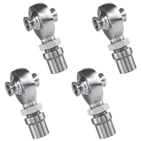 1 1/4 Heim Joints Rod End Kit with Right and Left Hand Threads, 1.25 Chromoly Joints with Round Tube Adapters, 2 Pair