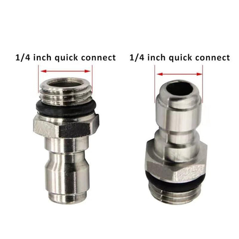 Pressure washer quick-connect adapters, 1/4 inch NPT female to 1/4 inch plug, stainless steel, 2-pack.