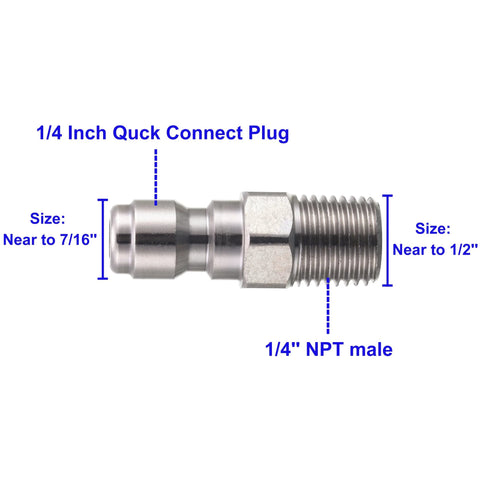 RIDGE WASHER 1/4 inch quick-connect plug, 1/4 NPT male fitting, metal pressure washer connector