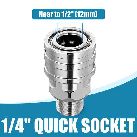 JOEJET stainless steel 1/4-inch quick-connect socket pressure washer adapter, 1/4-inch NPT, 5000 PSI