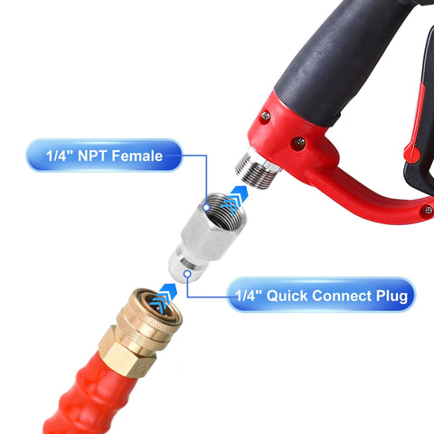 Tool Daily pressure washer coupler set: 1/4 in quick-connect plug to 1/4 in female NPT fitting, 5000 PSI, 2-pack