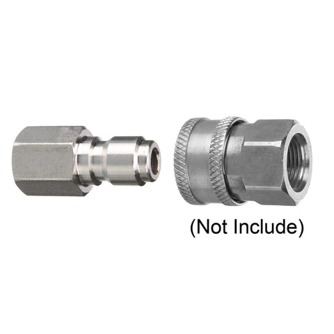 Two 1/4 in quick-connect pressure washer fittings, male plug and female NPT coupler, 5000 PSI