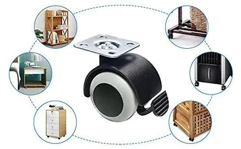 1.5 Inch Rubber Caster Wheels Top Plate For Moving Drawer Cabinet Table Cart With 360 Degree Rotation And 132 Lbs Load Capacity Set Of 4 Furniture Casters Safe Floor Glide On Wood Hardwood Laminate Tile Vinyl Carpet