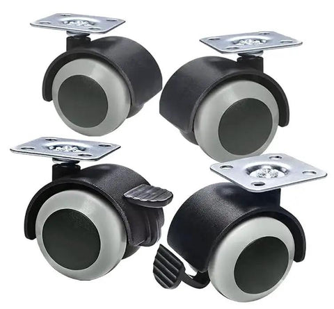 1.5 Inch Rubber Caster Wheels Top Plate For Moving Drawer Cabinet Table Cart With 360 Degree Rotation And 132 Lbs Load Capacity Set Of 4 Furniture Casters Safe Floor Glide On Wood Hardwood Laminate Tile Vinyl Carpet