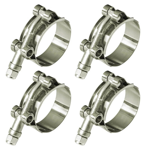 1.5 Inch T Bolt Hose Clamps 304 Stainless Steel 46 to 52 mm Range Fits 1.8 to 2.0 Inch Outer Diameter Silicone Hose ID For 1.5 Inch Turbo Intake Intercooler Clamp Pack Of 4 Suitable For Turbo Intercooler Piping And Engine Bay Hoses