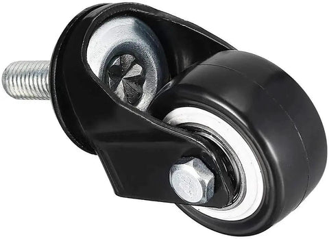1.5 Inch Swivel Caster Wheels PU 360 Degree Rotation with Threaded Stem M8 x 25mm, 40mm Wheel, 330lb Total Load Capacity, Pack of 4
