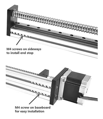 1.9' Feet Actuator NEMA 23 CNC Ballscrew Linear Motion Slide Rail Table with a Motor - VXB Ball Bearings