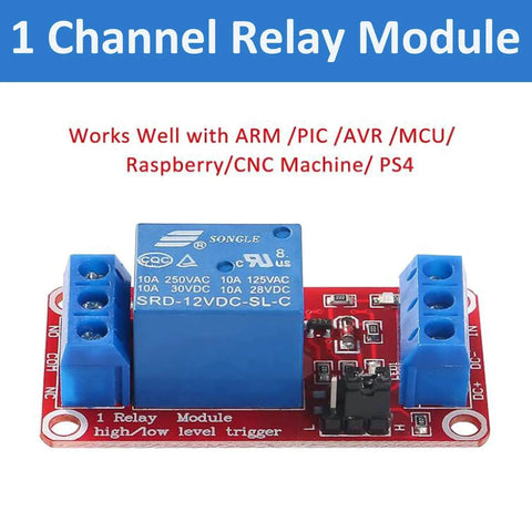 1 Channel relay module with optocoupler isolation, high or low level trigger, fault tolerant design for microcontrollers.