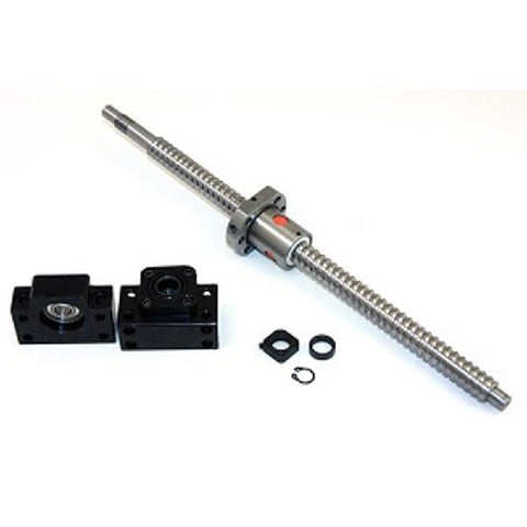 1' Feet Travel Stroke 12mm Anti-Backlash Ballscrew set with Nut and Bearing Supports - VXB Ball Bearings