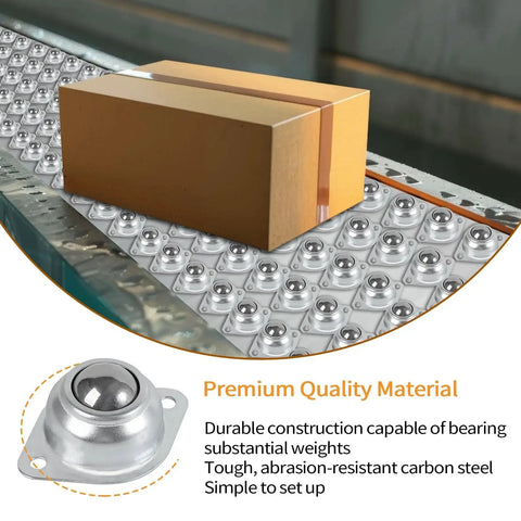 1 Inch Ball Transfer Bearings Set With 16 Pcs 360 Degree Rotation Universal Ball Rollers Carbon Steel Casters for conveyors
