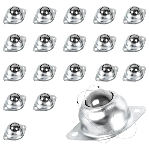 1 Inch Ball Transfer Bearings Set With 16 Pcs 360 Degree Rotation Universal Ball Rollers Carbon Steel Casters for conveyors