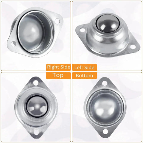 1 Inch Ball Transfer Bearings Set With 16 Pcs 360 Degree Rotation Universal Ball Rollers Carbon Steel Casters for heavy duty use.