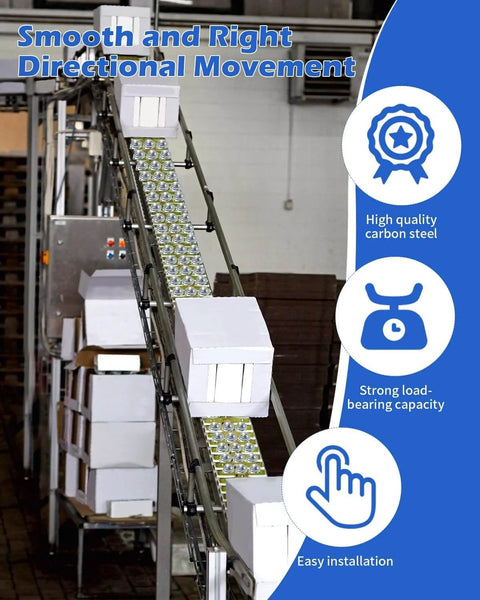 Conveyor system in use with boxes, promoting 32 Pcs Surface Roller Ball Transfer Bearings 1 Inch Carbon Steel Units for Conveyors.