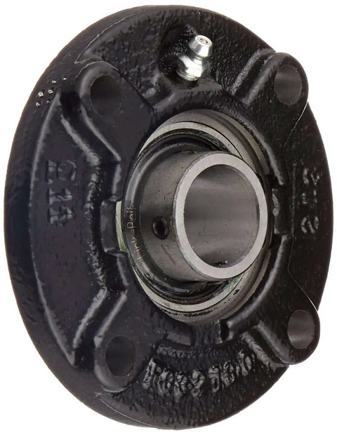 1 Inch Flange Block Ball Bearing FC3U216N By Rexnord Link Belt with heavy duty cast iron housing, sealed bearings, side view