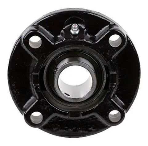 Front view of 1 Inch Flange Block Ball Bearing FC3U216N By Rexnord Link Belt with heavy duty cast iron housing and sealed bearings.
