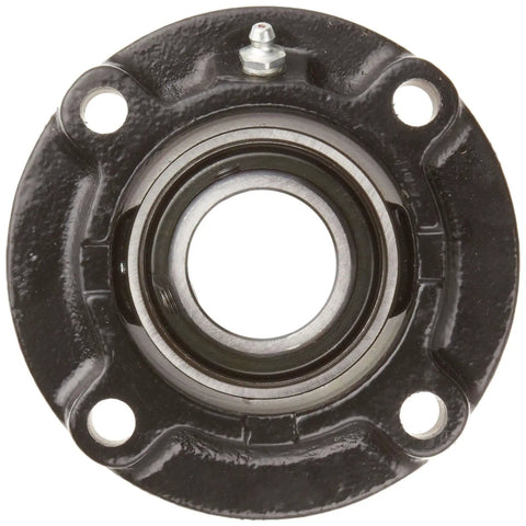 Front view of 1 Inch Flange Block Ball Bearing FC3U216N By Rexnord Link Belt, Heavy Duty Cast Iron Housing, Sealed Bearings.