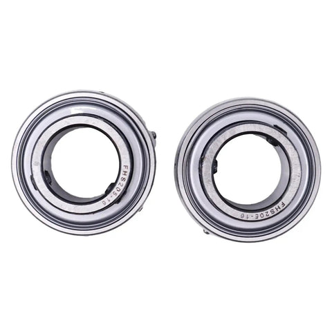 Set Of 2 1 Inch Insert Ball Bearings SB205-16 FHS205-16 AS205-100 YA100RRB with spherical outer diameter, front view