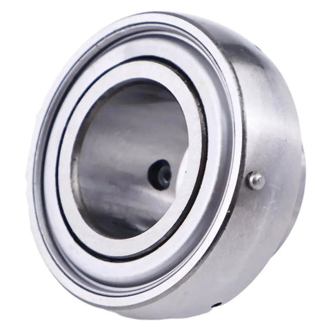Close-up of Set Of 2 1 Inch Insert Ball Bearings SB205-16 FHS205-16 AS205-100 YA100RRB, spherical outer design, metal construction.