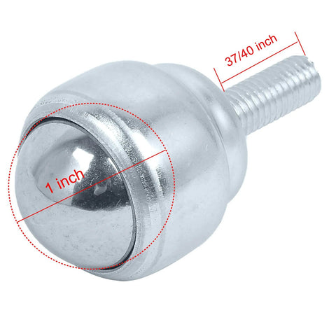 1 Inch M8 Roller Ball Transfer Bearing Casters Stud Mounted Carbon Steel Units with Threaded Stem 360 Degree Rotation