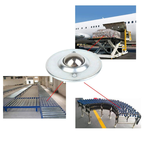 1 Inch Rolling Ball Transfers 16 Pcs Carbon Steel Two Hole Flange Mounted Units for Conveyors Furniture Wheelchairs 400 lb Load