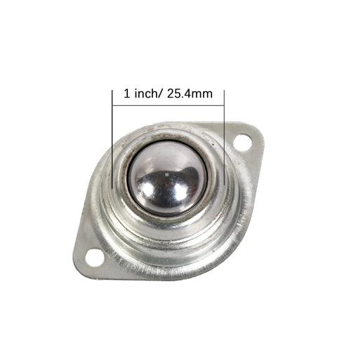 1 Inch Rolling Ball Transfers 16 Pcs Carbon Steel Two Hole Flange Mounted Units for Conveyors Furniture Wheelchairs