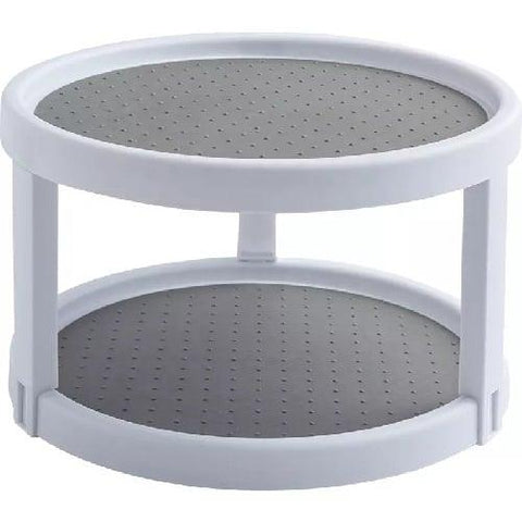 10" Inch 2-Tier Non-skid Plastic Lazy Susan Kitchen Organizer - VXB Ball Bearings