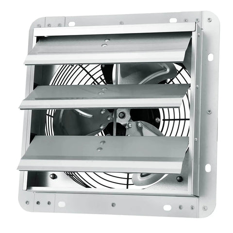 10 Inch Shutter Exhaust Fan With 820 CFM High Speed Aluminum Wall Mount Attic Fan For Ventilation And Cooling In Greenhouses Garages Sheds And Shops With AC Motor FCC Listed By VEVOR