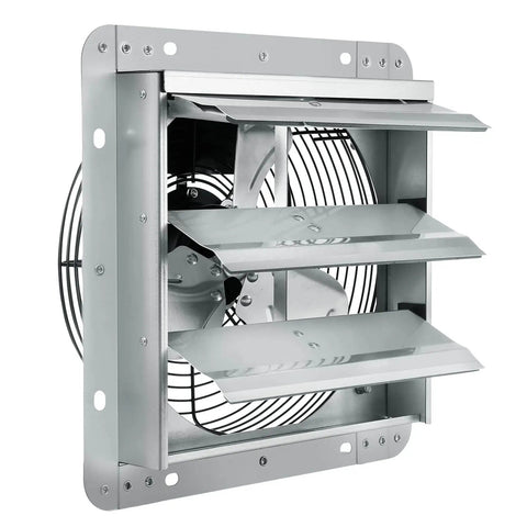 10 Inch Shutter Exhaust Fan With 820 CFM High Speed Aluminum Wall Mount Attic Fan For Ventilation And Cooling In Greenhouses Garages Sheds And Shops With AC Motor FCC Listed By VEVOR