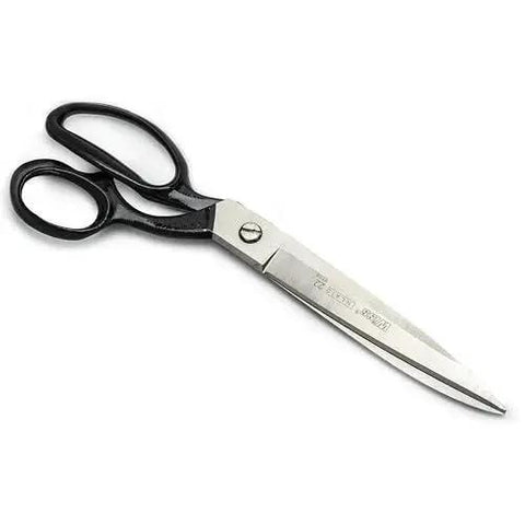 10 Inch Bent Handle Industrial Shears for Heavy Duty Cutting of Upholstery, Carpet, and Drapery Materials with durable blades