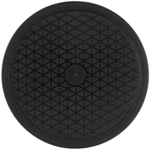 Top view of a 4 Pack 10 Inch Rotating Swivel Turntables with 360 Degree Rotation and Steel Ball Bearings, black design.