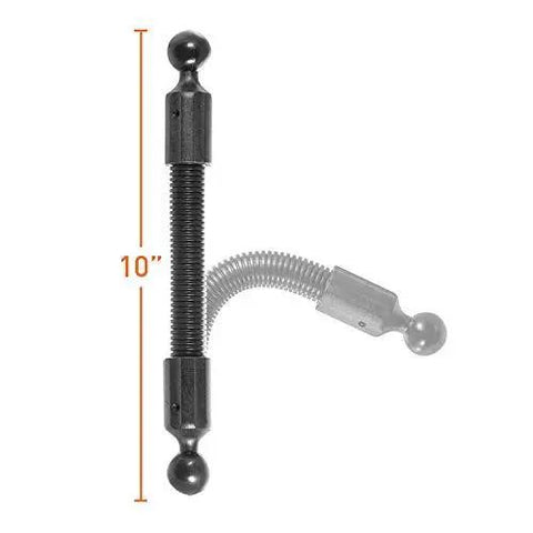 10 Inch Flexible Dual Ball Mount Extension Arm with aluminum and composite construction for 1 inch and 25mm dual ball sockets.