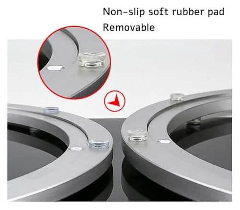 10 Inch Heavy Duty Lazy Susan Turntable Hardware Manual Swivel Ball Bearing Base with non-slip soft rubber pad