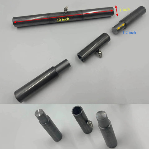 10 Inch Weld On Hinges Heavy Duty Black 2 Pack Greasable Ramp Door Hinges with parts and measurements displayed.