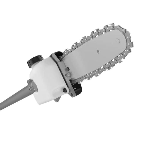 10 Inch Pole Saw Attachment With Automatic Lubrication For Gas Powered Tools showing cutting blade and durable fixed pole design