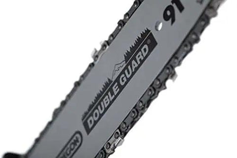 Close-up of 10 Inch Pole Saw Attachment with Automatic Lubrication for Gas Powered Tools, showing blade detail.