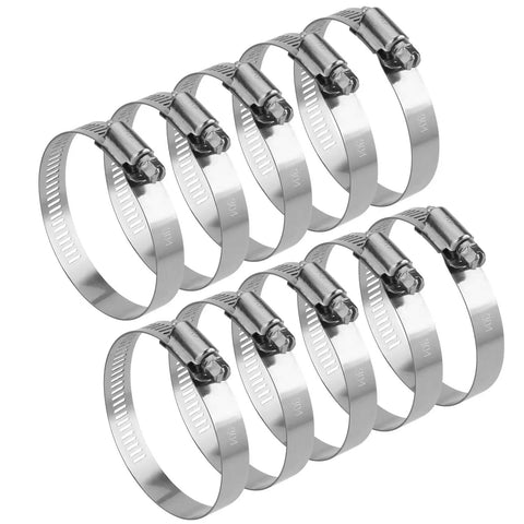 10 Pack 3 Inch Stainless Steel Hose Clamps Worm Gear Duct Clamps Adjustable From 3 Inch To 3 Point 5 Inch 75 To 90mm