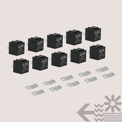 10 Pack Bosch Style 5 Pin 12V SPDT Automotive Relays Set With 30A Or 40A Switching Ground 85 VDC 30 Trigger 86 NC 87a NO 87