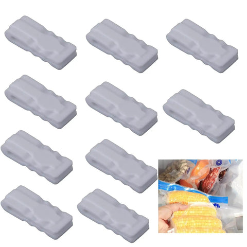 10 Pack Sealing Clip Zipper With Sliding Grip Airtight Vacuum Storage Bags Seals For Fresh Food Space Saving Organization