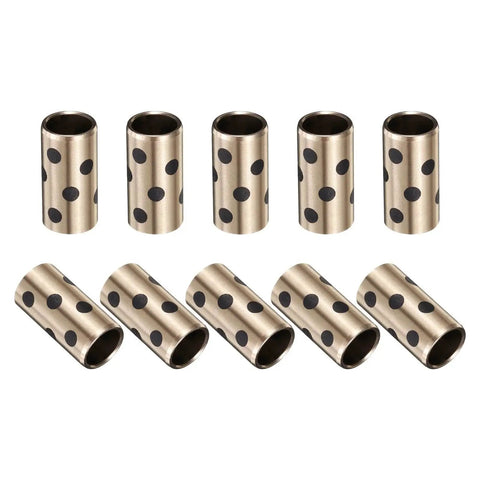 10 Pack JDB Bearing Bushing Sleeve 8mm Bore 12mm OD 20mm Length Self Lubricating Graphite Brass Bushings for CNC robotic guides