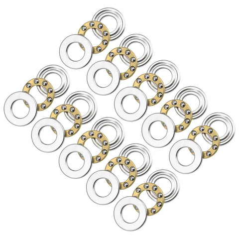 10 Pack F6 12M Thrust Ball Bearing Set For Machine Tools With Washer Chrome Steel 6mm By 12mm By 4.5mm displayed.