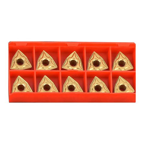 10 Pack WNMG432 Carbide Inserts For CNC Lathe Turning Tools Replacement In Tool Holders Beefy, Heavy Duty Coated Inserts