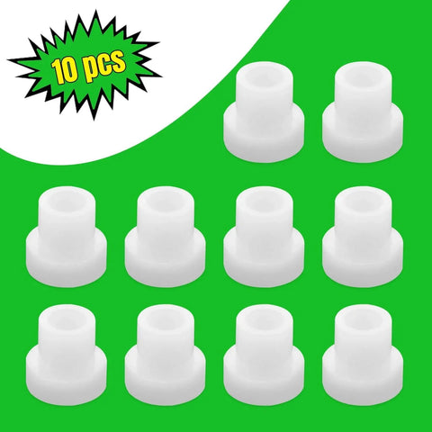 10 Pcs Flanged Sleeve Bearings M4 Bore 6mm OD 5mm Length POM Wrapped Oilless Bushings, white nylon bushings displayed