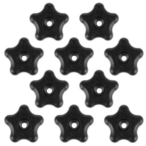10 Pcs 5/16-18 Female Thread T Track Knobs For Woodworking Jigs And Fixtures Plastic Thumb Screws And Nuts, star shape, black