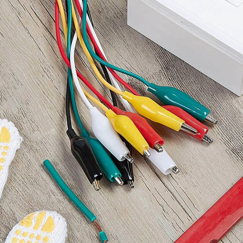 10 Pieces and 5 Colors Test Lead Set & Alligator Clips,20.5 inches / 22 AWG Copper Wire. The Clips soldered and Stamped to The Wires. (1 Pack)